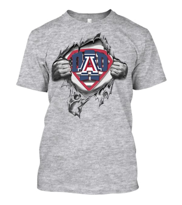 Superdad Arizona Wildcats Logo Shield Torn Texture T-Shirt