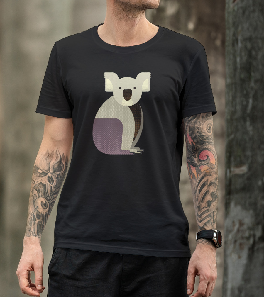 Whimsy Koala Geometric Dot Pattern Artful T-Shirt