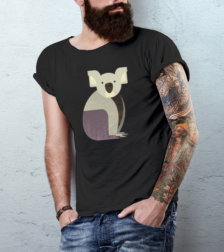Whimsy Koala Geometric Dot Pattern Artful T-Shirt