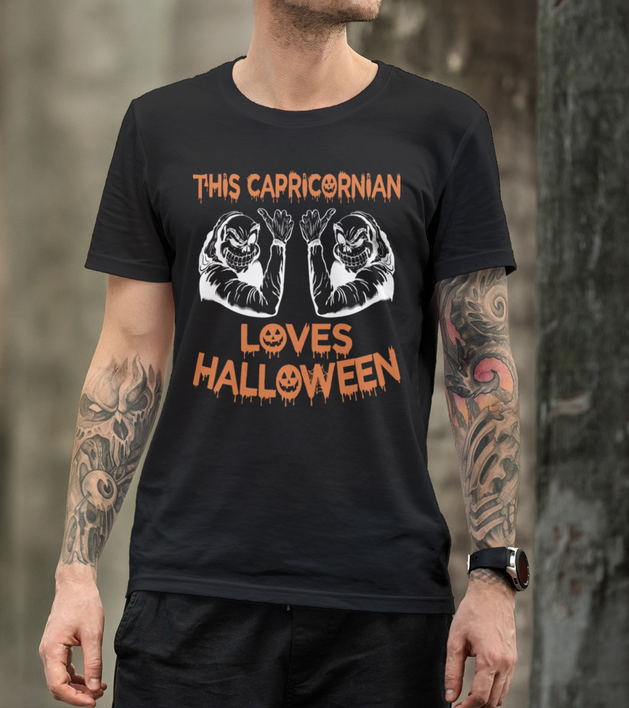 Capricornian Enthusiast Enjoys Halloween Pumpkins And Ghosts T-Shirt