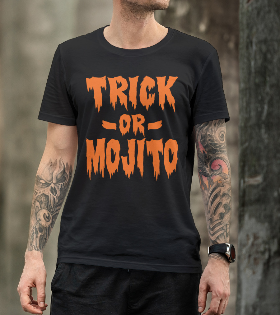 Trick Or Mojito Halloween Spooky Pumpkin Ghost T-Shirt