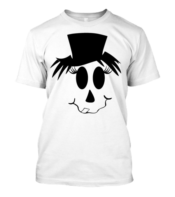 Halloween Scary Pumpkin Face With Top Hat And Crooked Smile T-Shirt