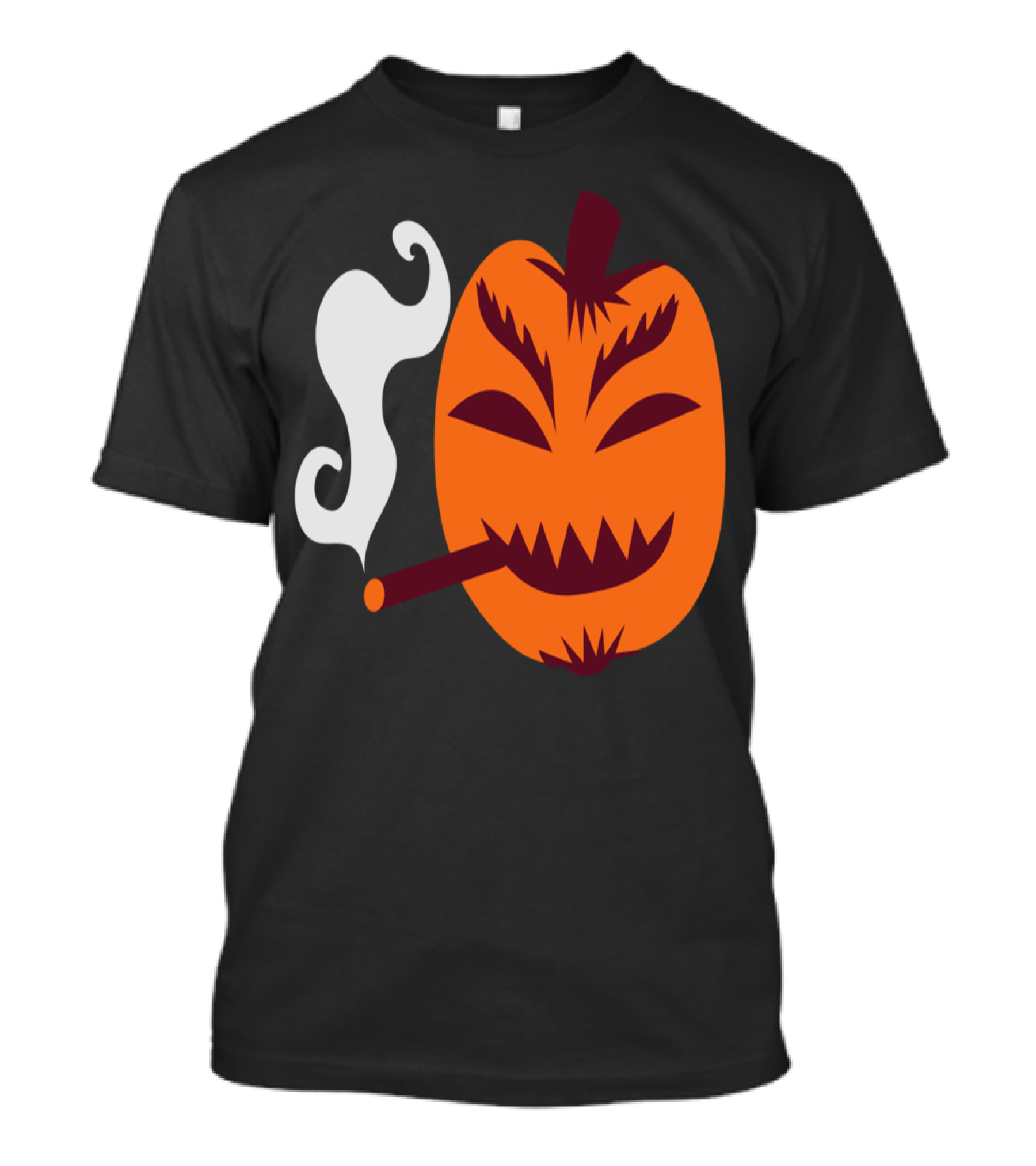 Halloween Pumpkin Smoking A Cigarette Strange T-Shirt