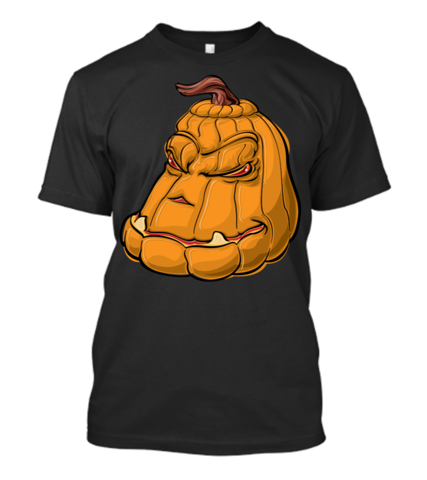 Angry Pumpkin Scowl With Fierce Eyes And Grinning Teeth T-Shirt