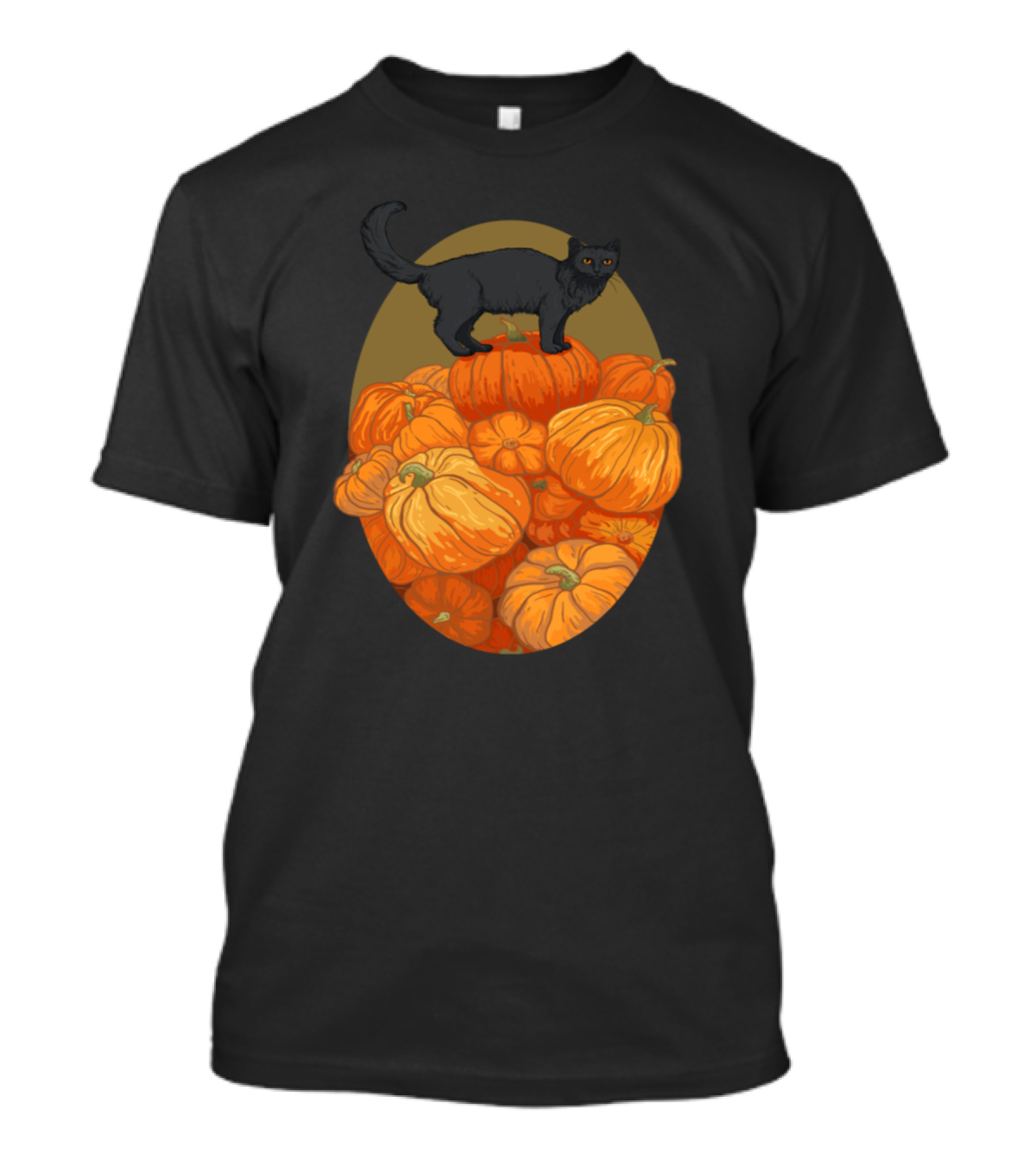 Pumpkin Cat Halloween Black Cat On Pumpkins T-Shirt