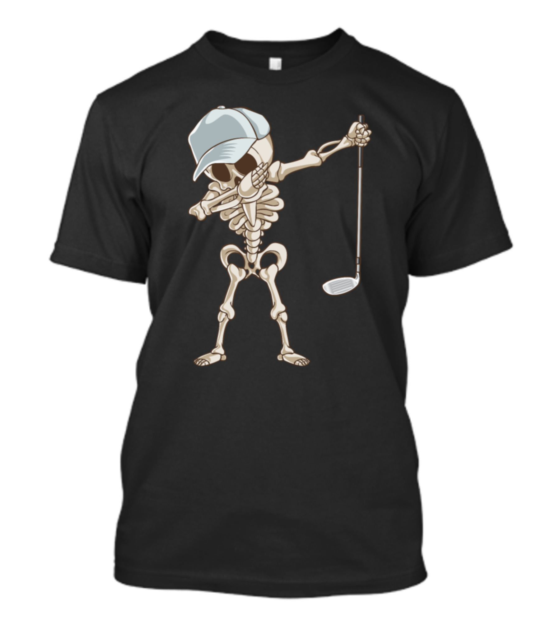 Golf Skeleton Dabbing With Club And Cap T-Shirt