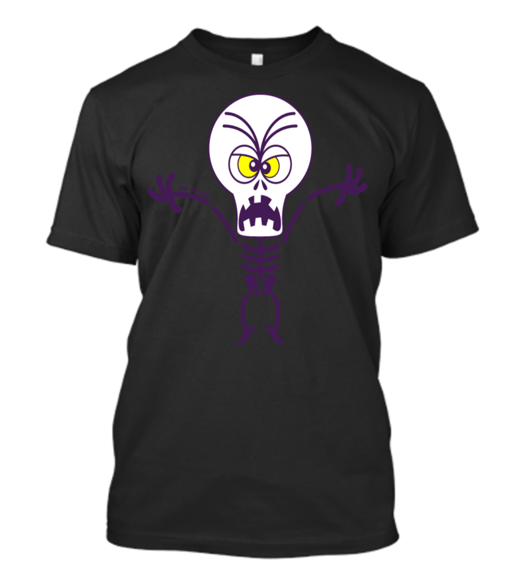 Scary Halloween Cartoon Skeleton With Angry Eyes T-Shirt