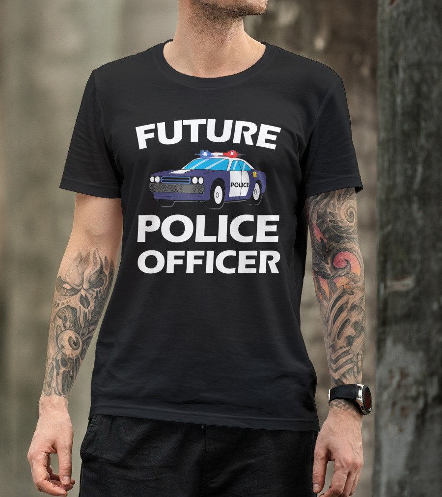Future Police Officer Youth Child Boy Car T-Shirt