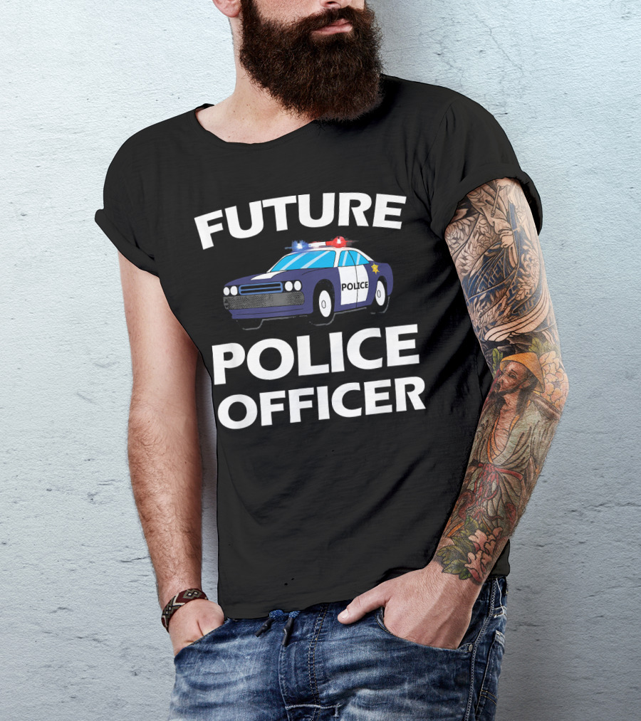 Future Police Officer Youth Child Boy Car T-Shirt