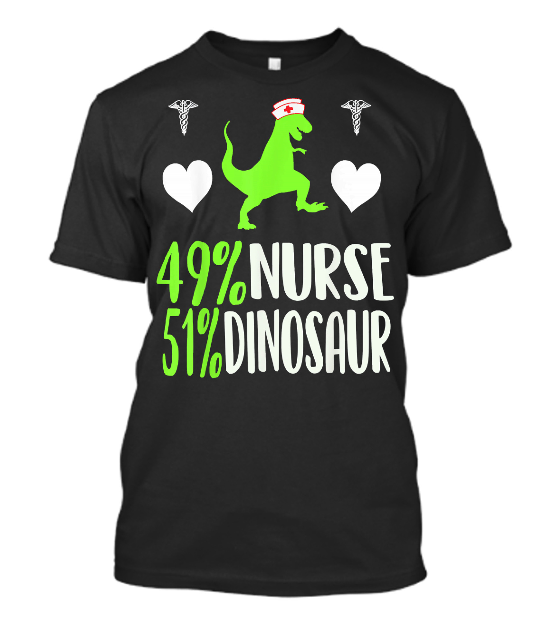 49% Nurse 51% Dinosaur Funny Nurse Dinosaur Nursing T-Shirt