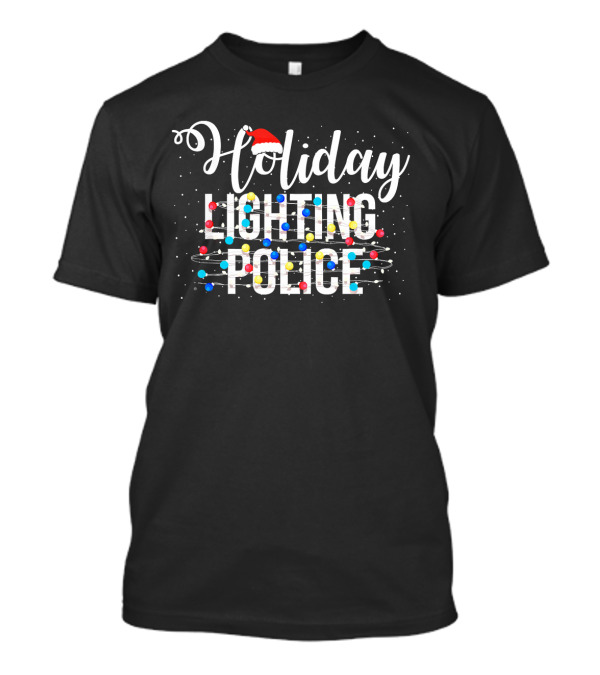 Holiday Lighting Police Christmas Light Santa Hat T-Shirt