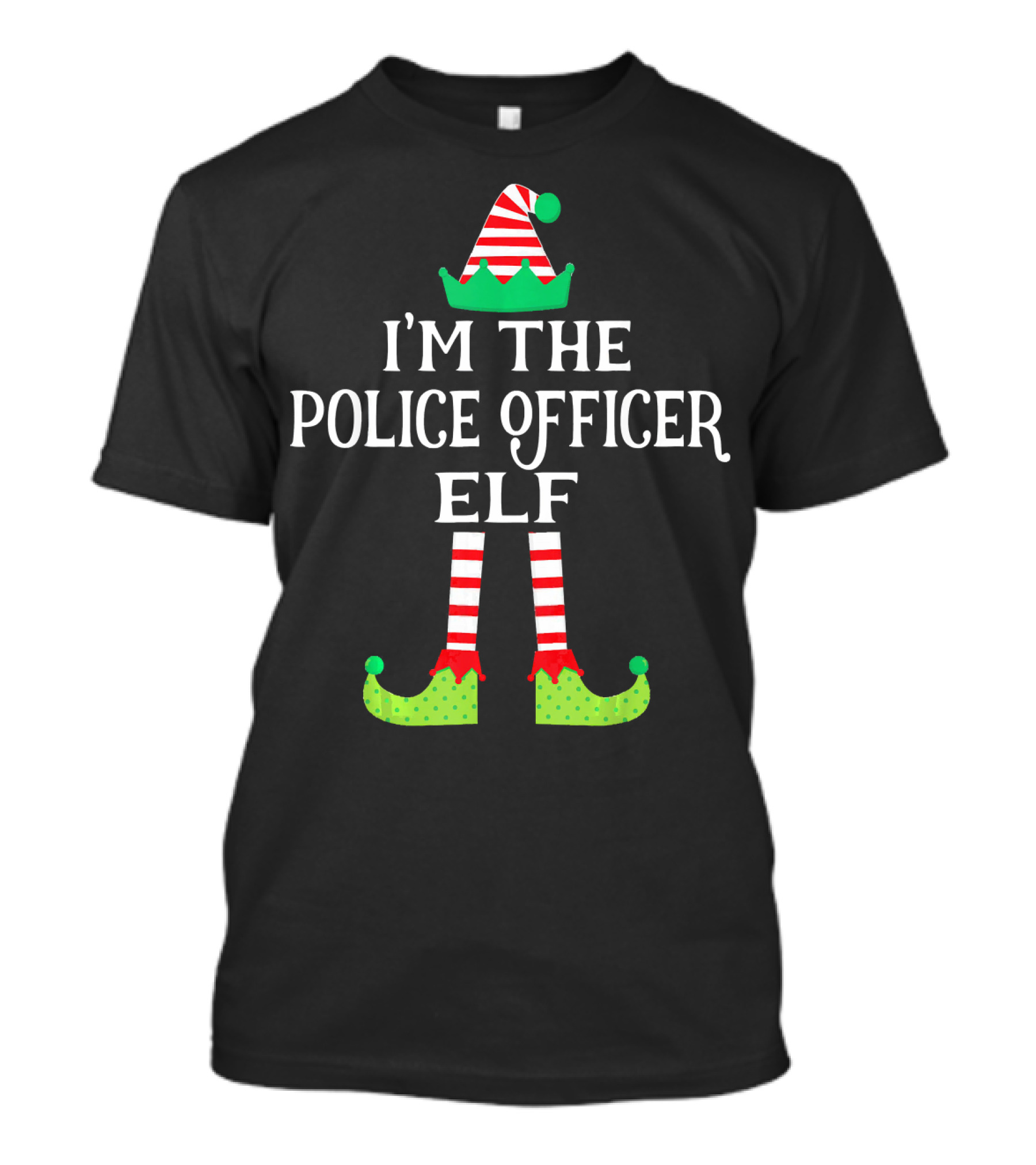 I'm The Police Officer Elf Matching Family Christmas Holiday Party T-Shirt