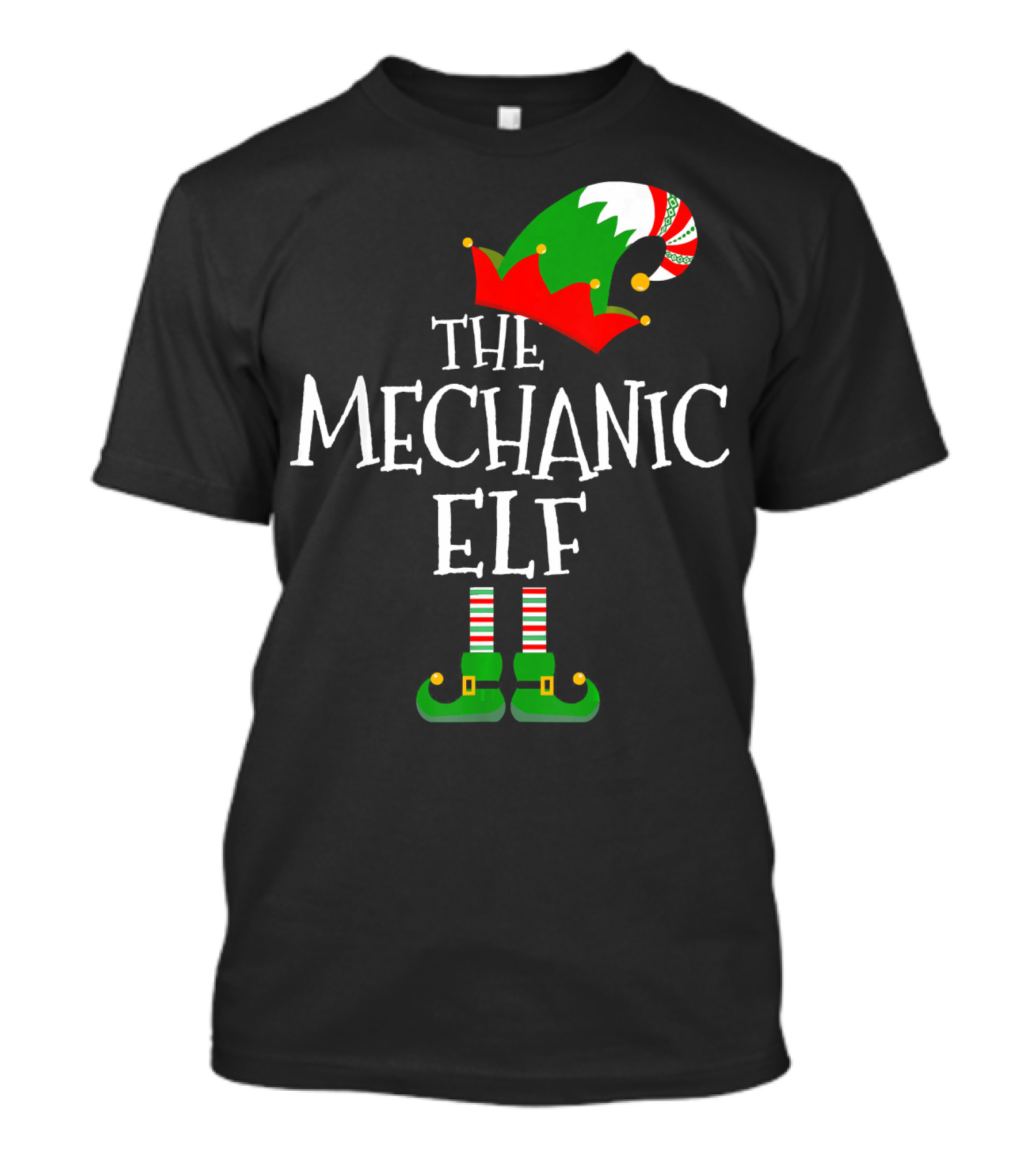 The Mechanic Elf Festive Holiday Humor T-Shirt