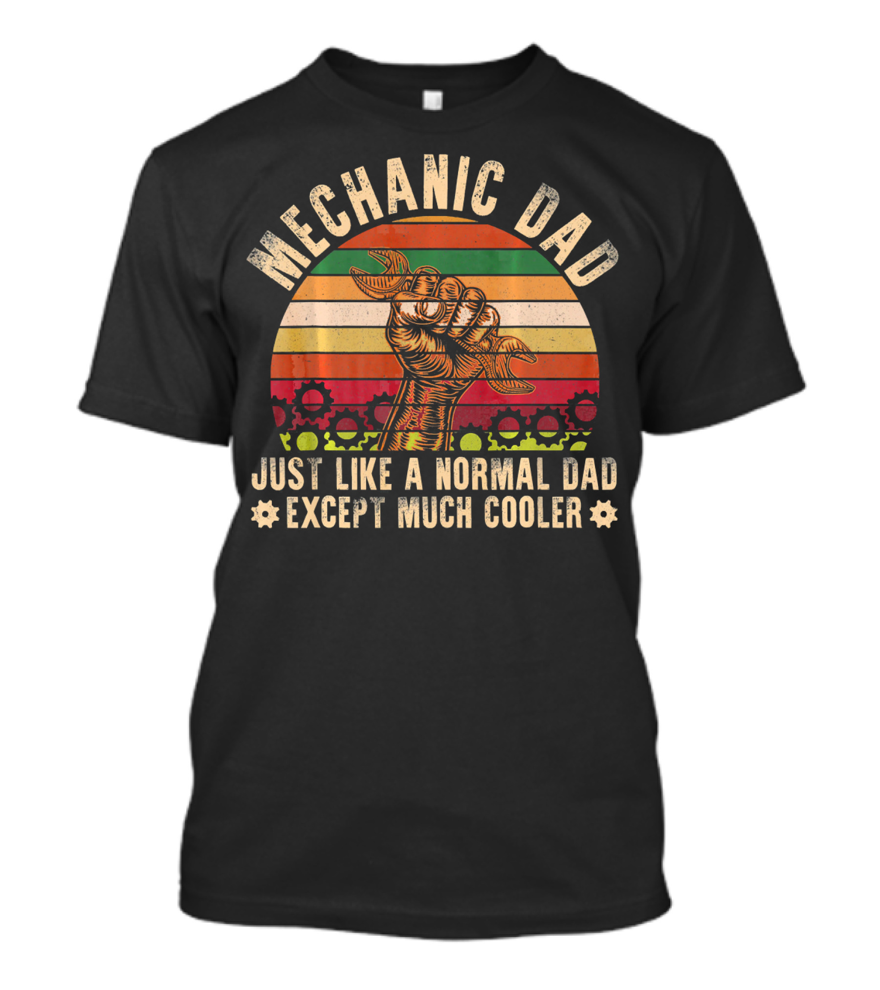 Mechanic Dad Except Much Cooler Retro Wrench Gears T-Shirt