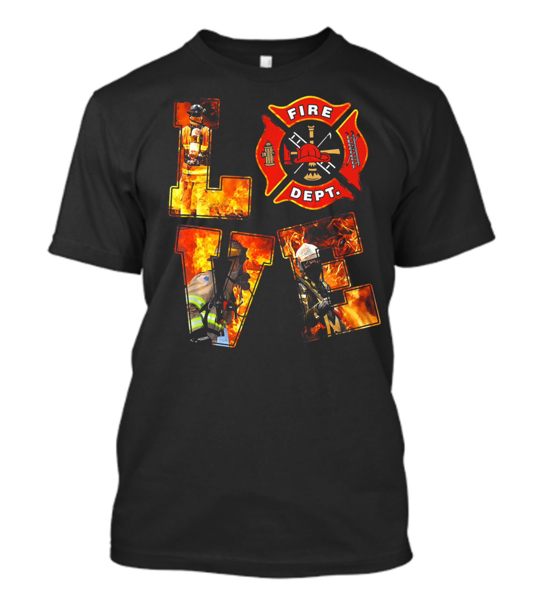 LOVE Firefighter Fire Dept Thanksgiving Day T-Shirt