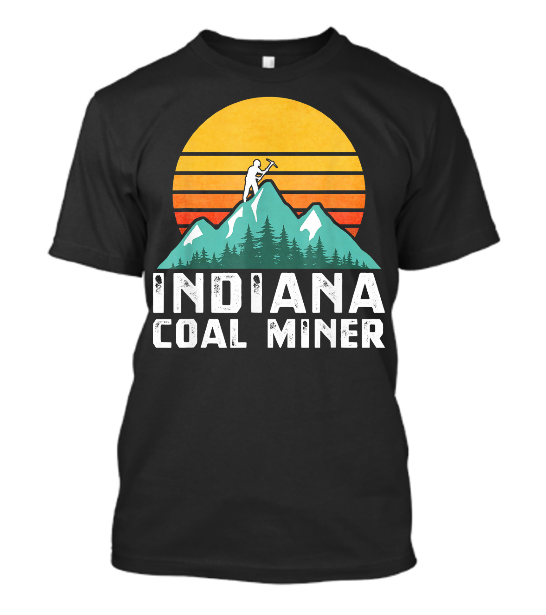 Indiana Coal Miner Eighties Mountain Sunset Vintage T-Shirt