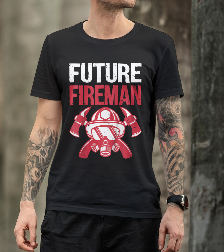 FUTURE FIREMAN Helmet And Axes T-Shirt