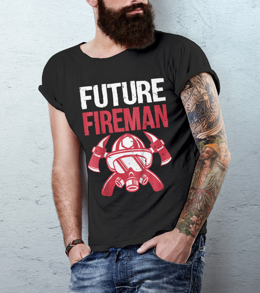 FUTURE FIREMAN Helmet And Axes T-Shirt