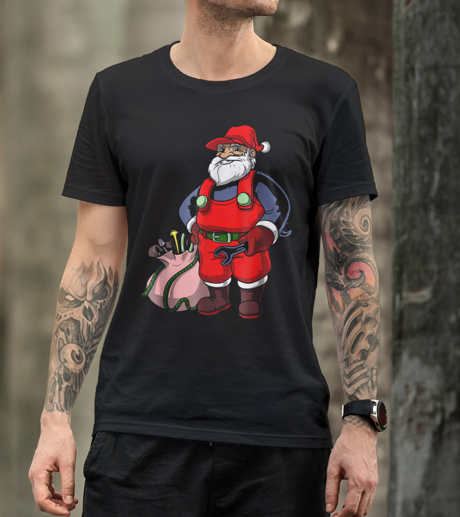 Mechanic Engineer Santa Claus Christmas Humor T-Shirt