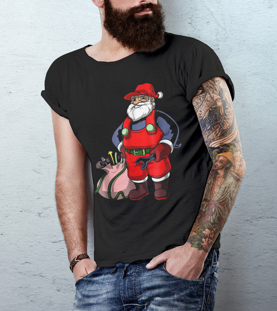 Mechanic Engineer Santa Claus Christmas Humor T-Shirt