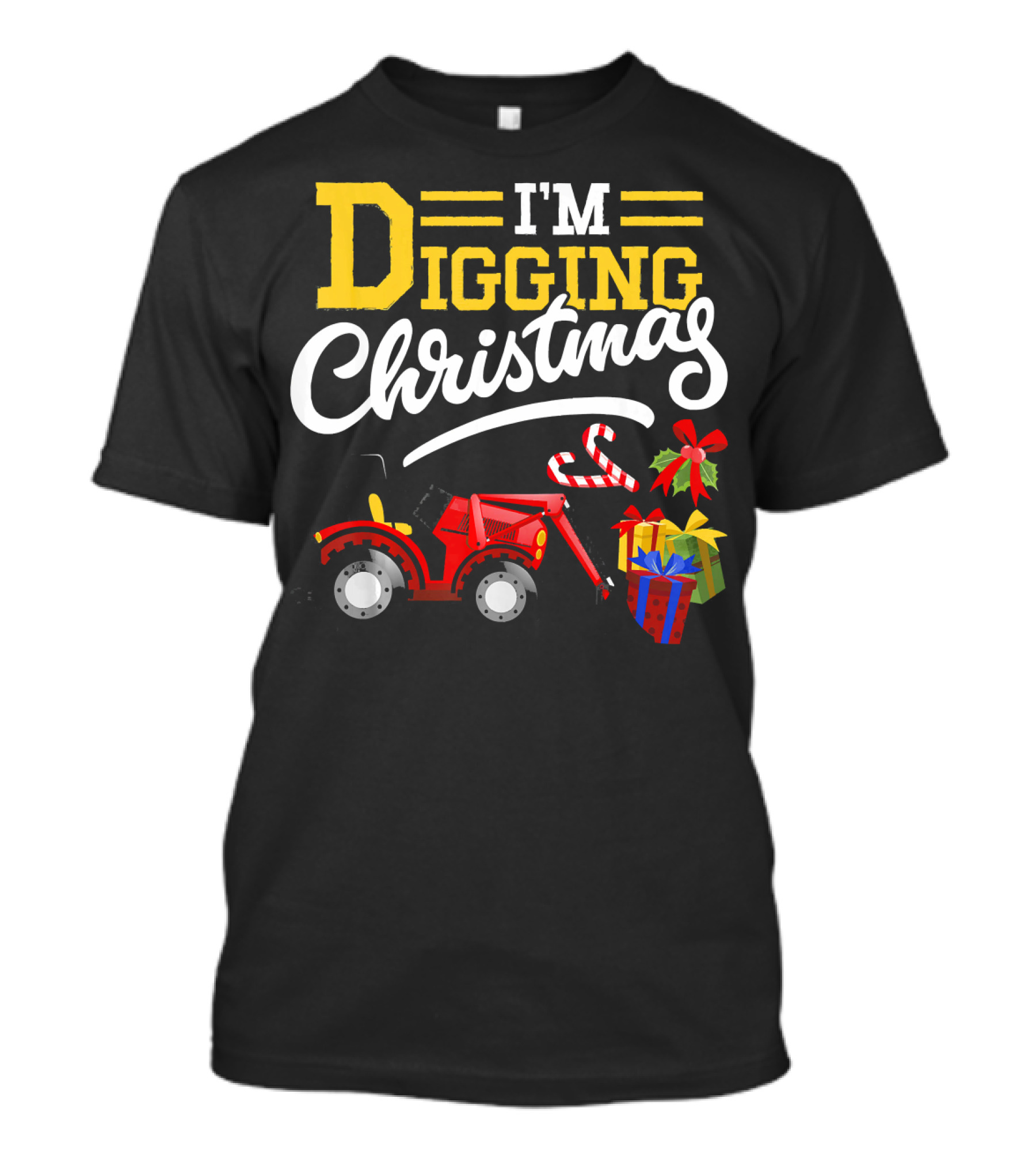 I'm Digging Christmas With Red Tractor And Festive Gifts T-Shirt