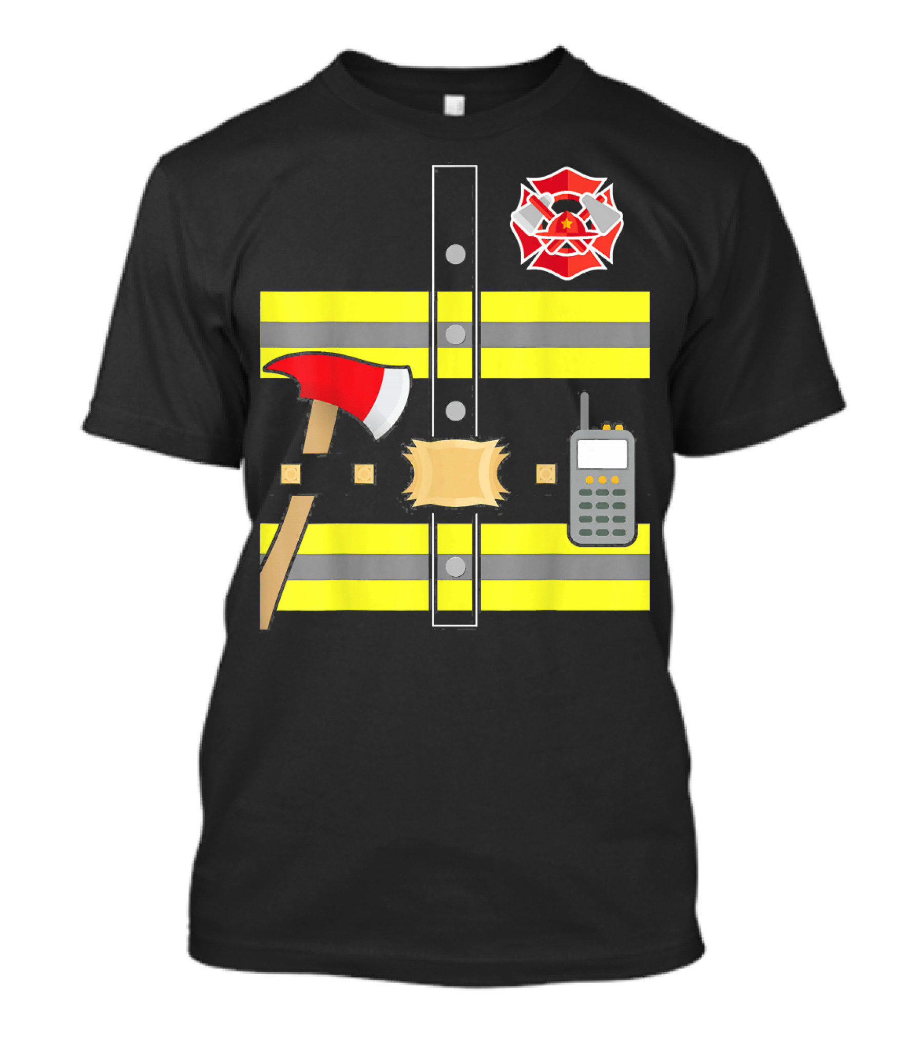 Firefighter Axe Walkie-Talkie Safety Gear Kids Fireman T-Shirt