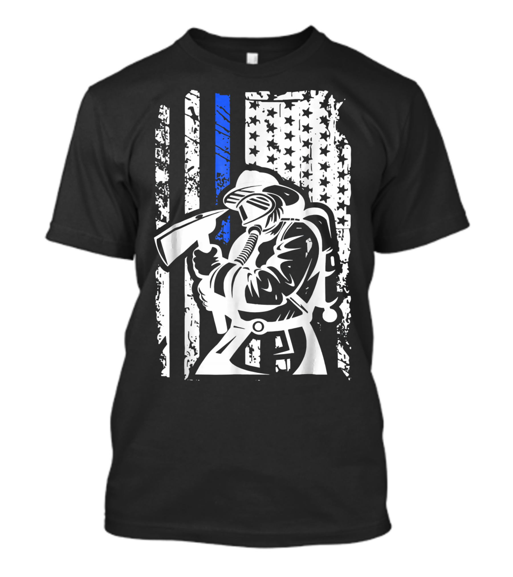 Im A Firefighter Flag Blue Line Axe T-Shirt