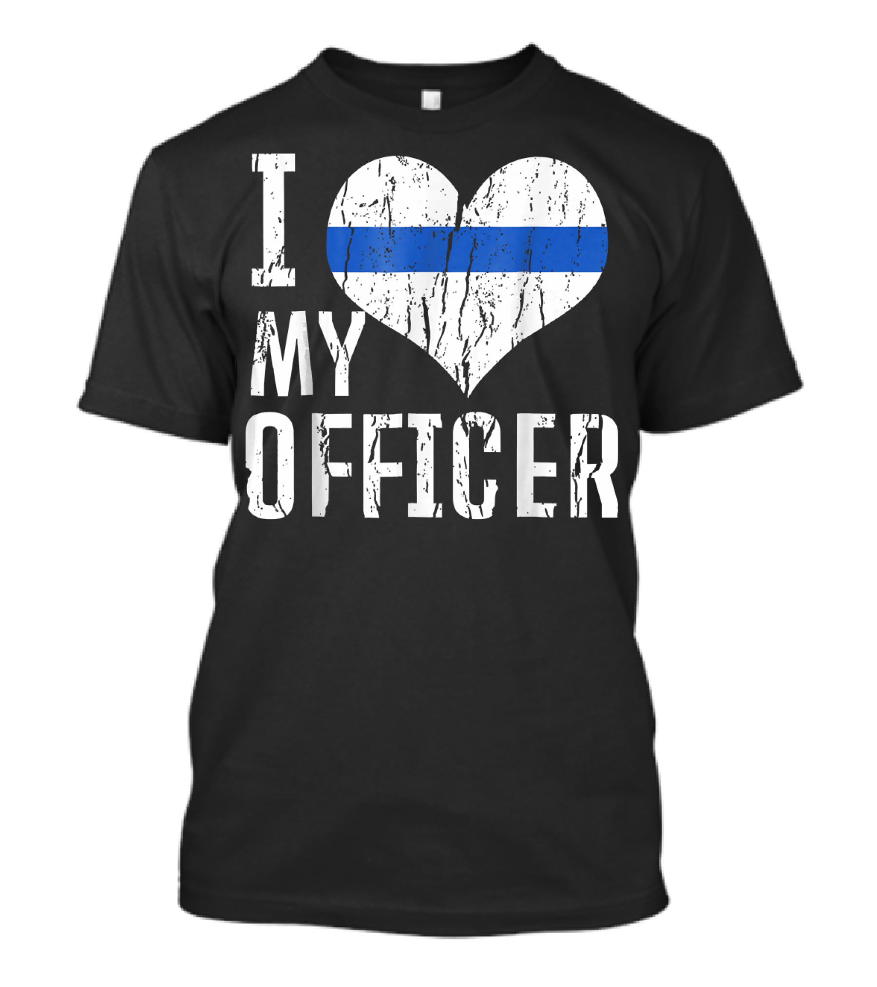 I Love My Officer Thin Blue Line Law Enforcement T-Shirt
