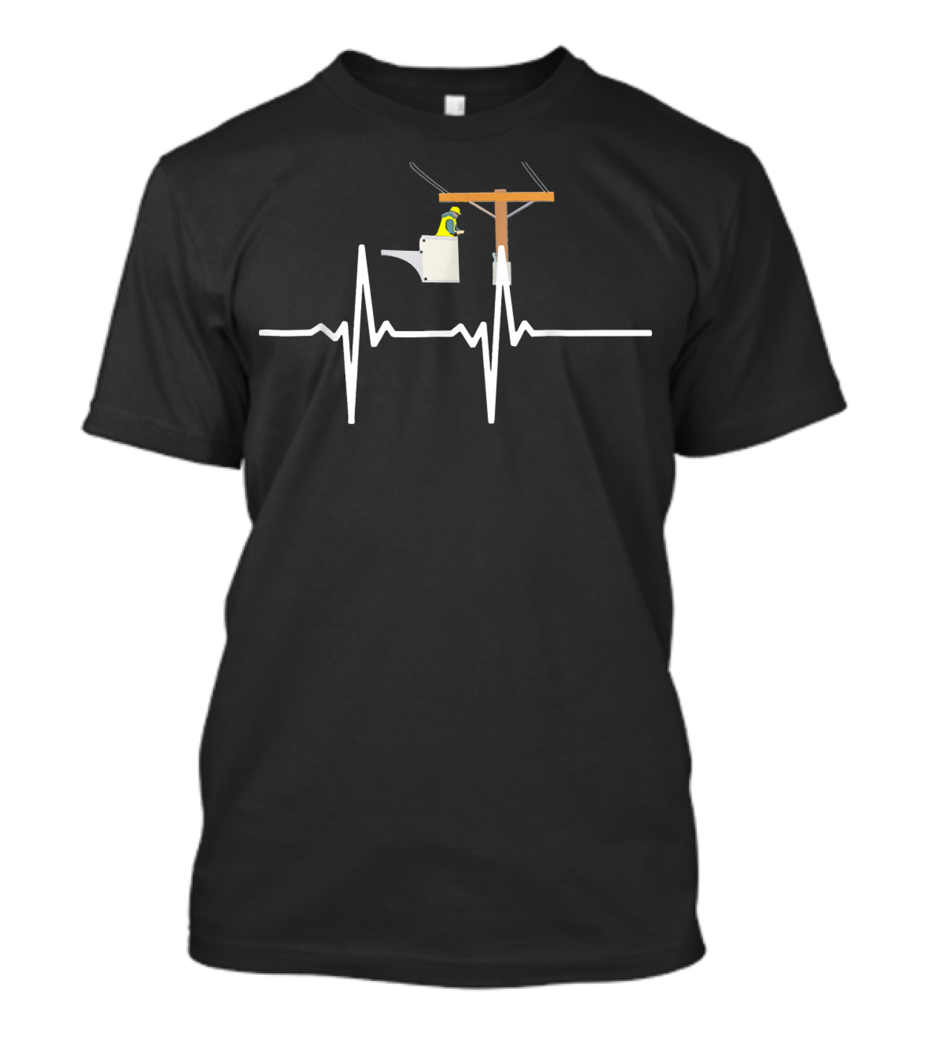 Heartbeat Pulse Lineman Electrician T-Shirt