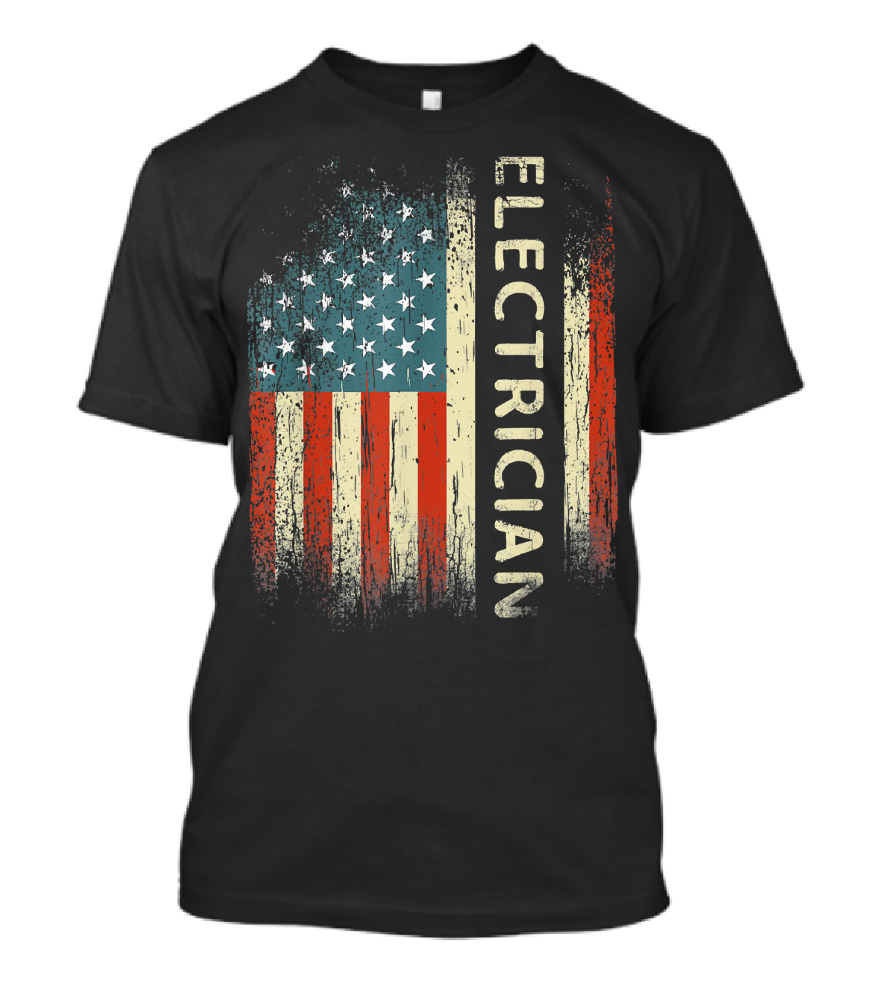 Electrician American Flag Patriotic Mens T-Shirt