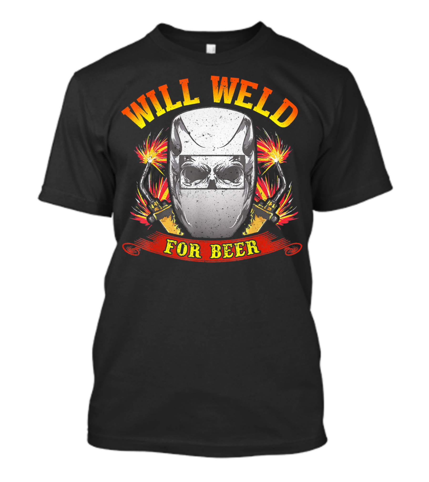 Will Weld For Beer Welding Helmet With Torches T-Shirt