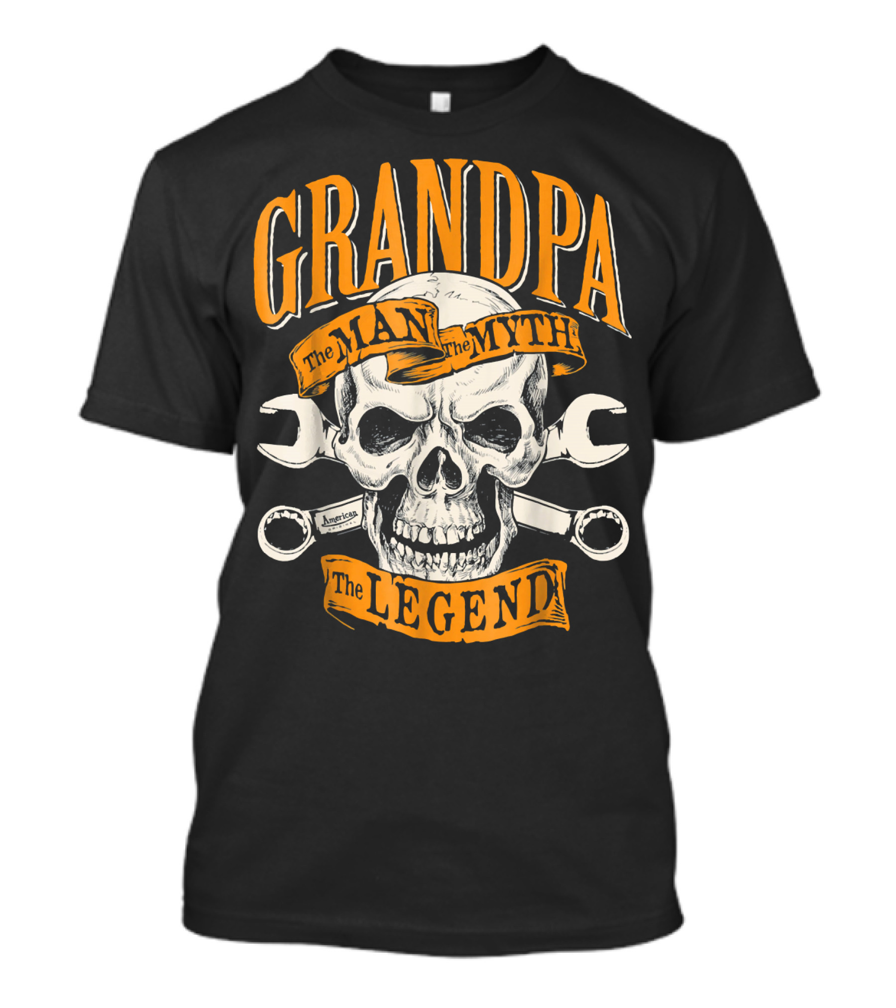 Grandpa The Man The Myth The Legend Skull Wrenches T-Shirt