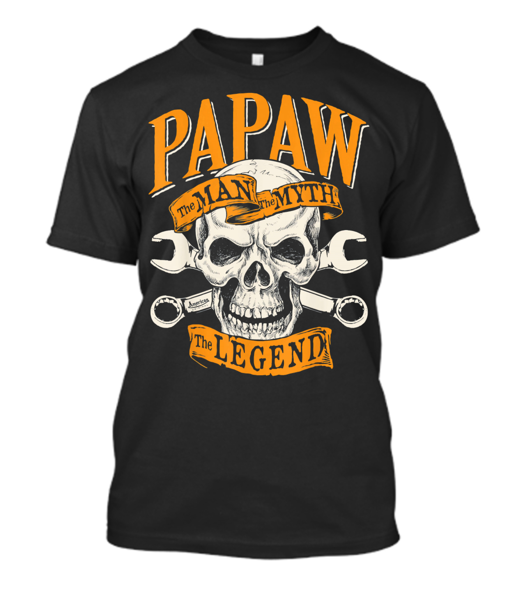 Papaw The Man The Myth The Legend Skull With Wrenches T-Shirt