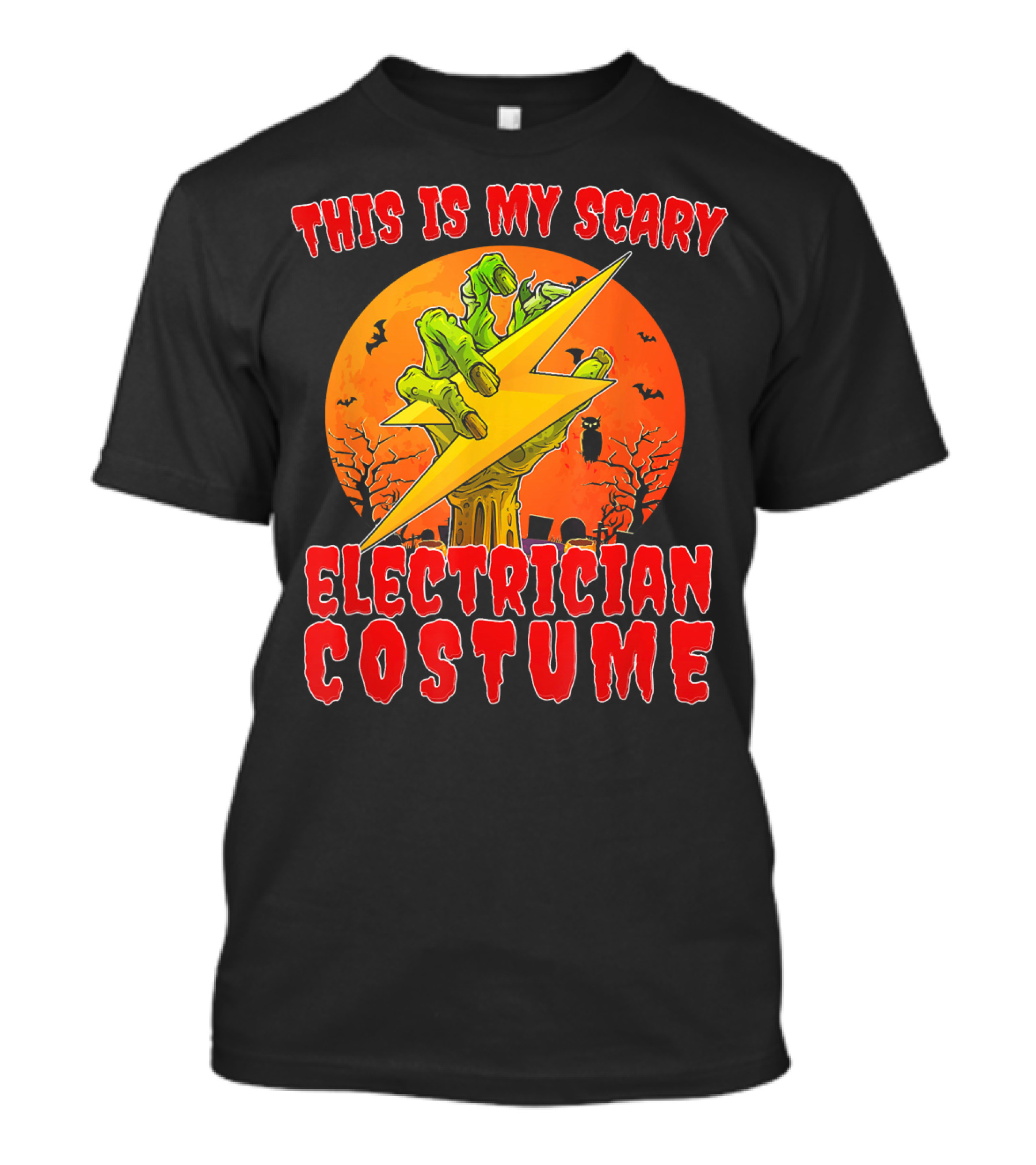 This Is My Scary Electrician Costume Halloween Zombie Lightning T-Shirt