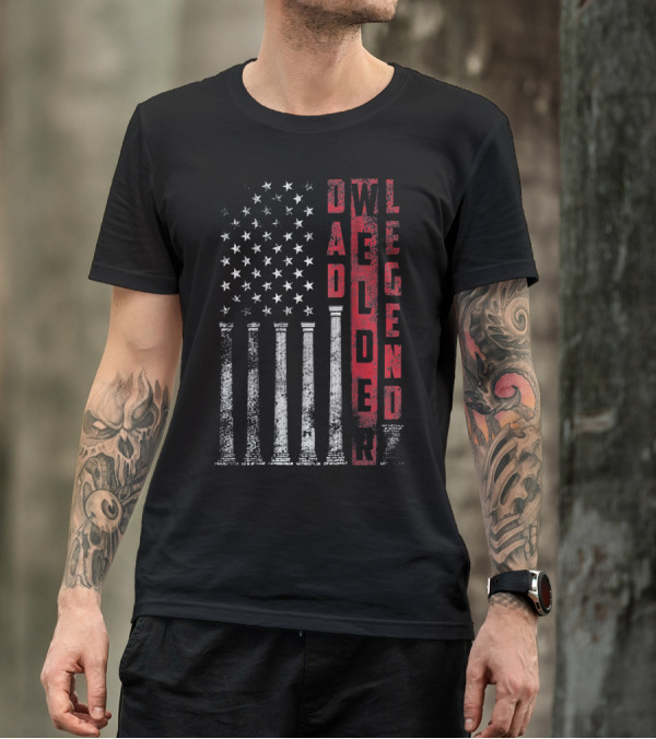 Dad Welder Legend American Distressed Flag T-Shirt
