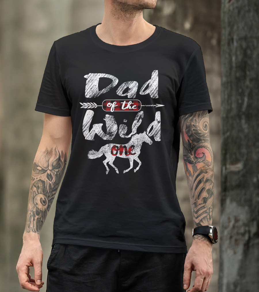Dad Of The Wild One 1st Birth Horse Arrow T-Shirt