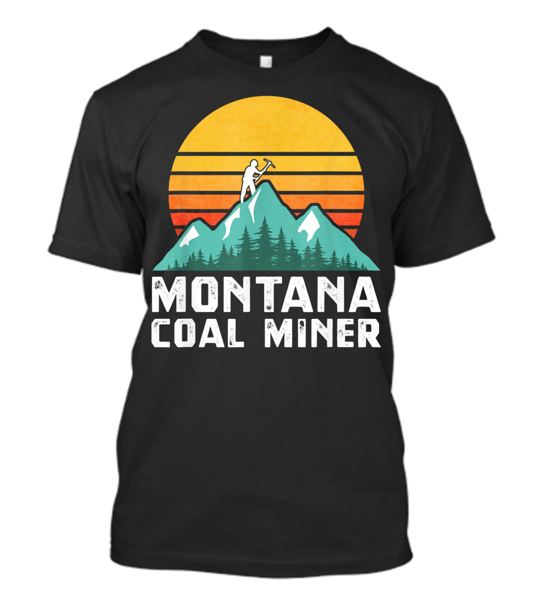 Montana Coal Miner Eighties Vintage Mountain Sunset T-Shirt