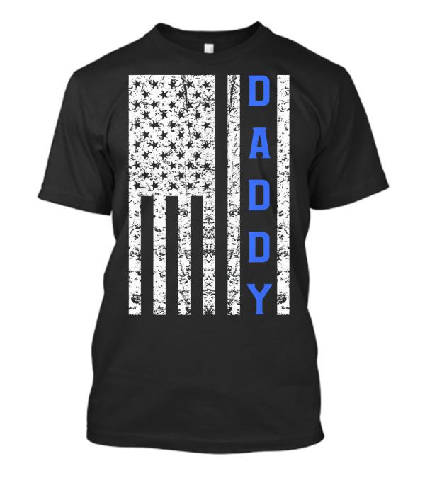 American Flag Daddy Police Dad T-Shirt