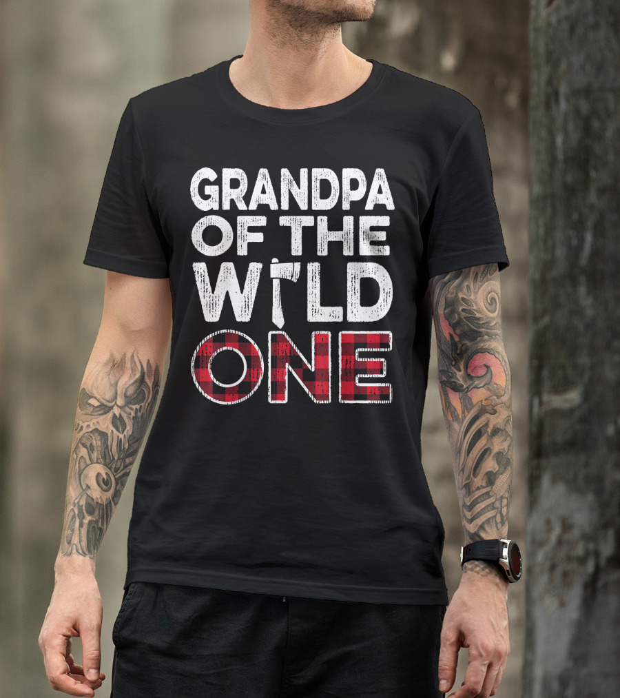 Grandpa Of The Wild One Lumberjack Plaid T-Shirt