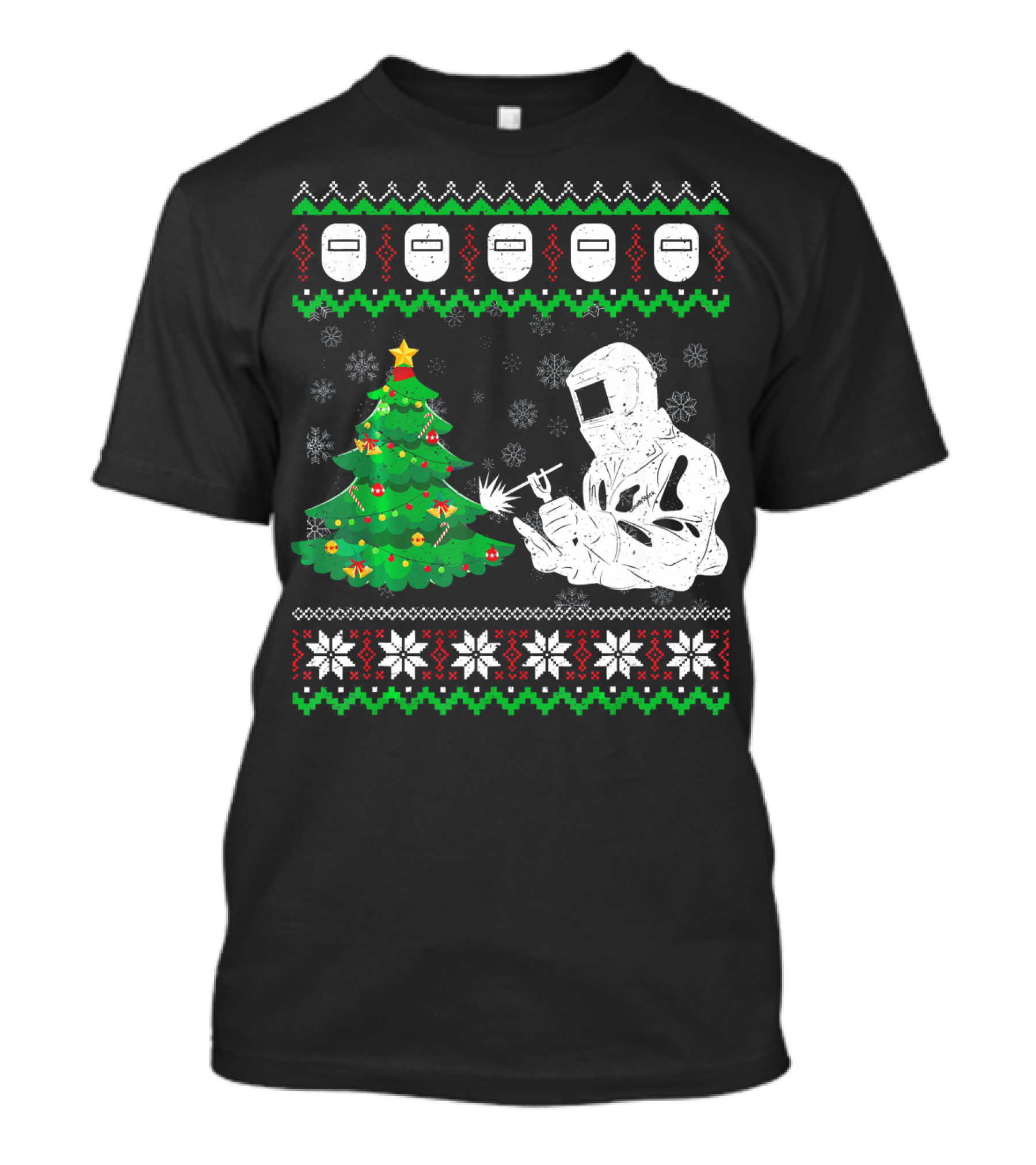 Merry Welder Christmas Tree Welding Ugly T-Shirt