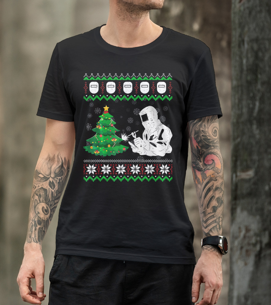 Merry Welder Christmas Tree Welding Ugly T-Shirt