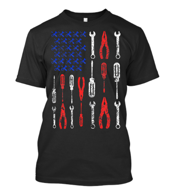 Mechanic Flag Patriotic Tools American T-Shirt