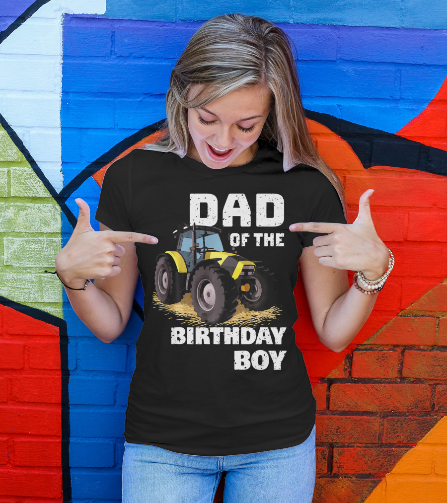 Dad Of The Birthday Boy Farm Tractor T-Shirt