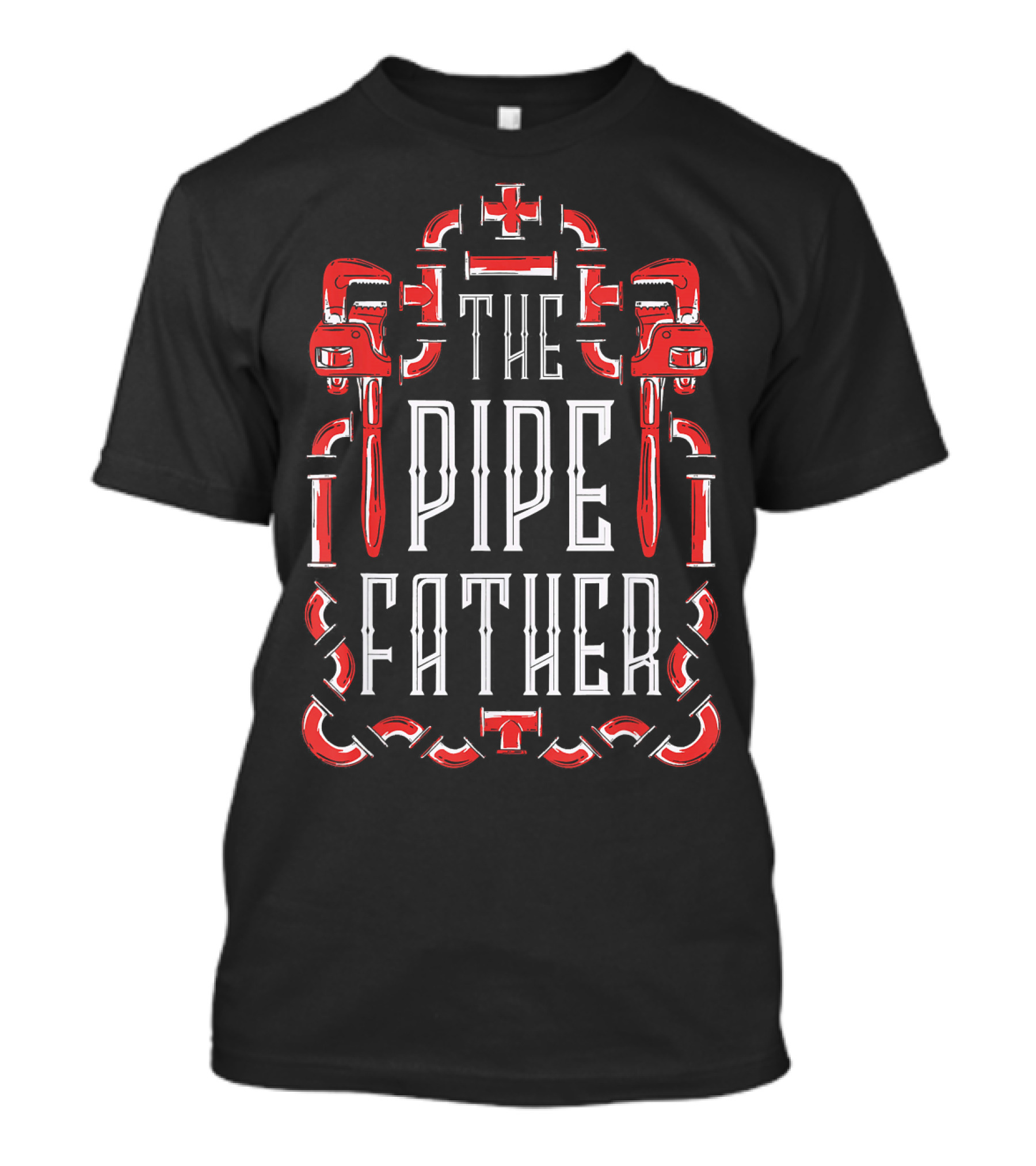 Mens Plumber The Pipefather Wrench T-Shirt