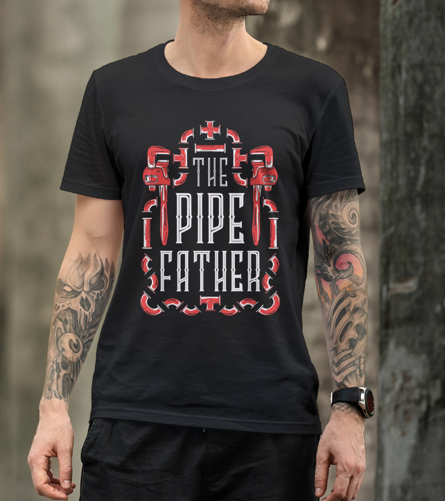 Mens Plumber The Pipefather Wrench T-Shirt