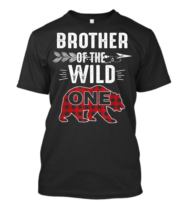 Brother Of The Wild One Plaid Bear T-Shirt