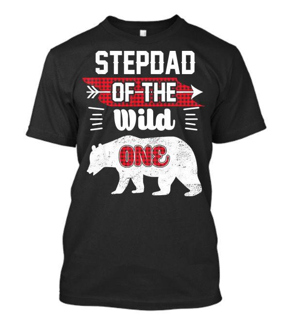 Stepdad Of The Wild One Bear Plaid T-Shirt