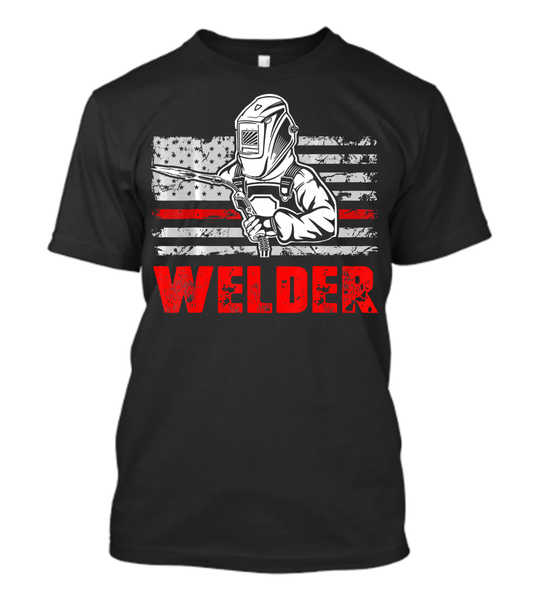 American Flag Welder Vintage Welding T-Shirt