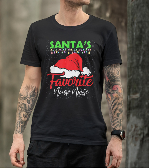 Santa's Favorite Neuro Nurse Merry Christmas T-Shirt