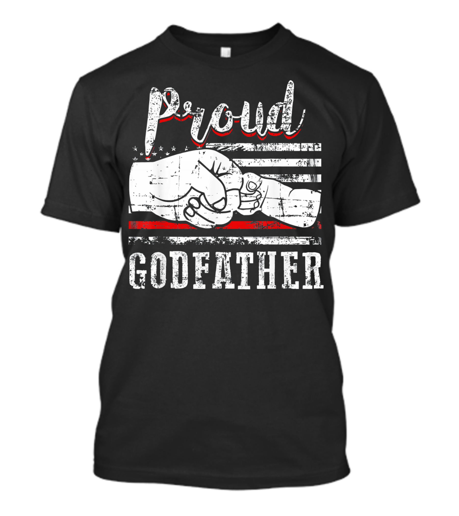 Proud Godfather Fist Bump American Flag T-Shirt
